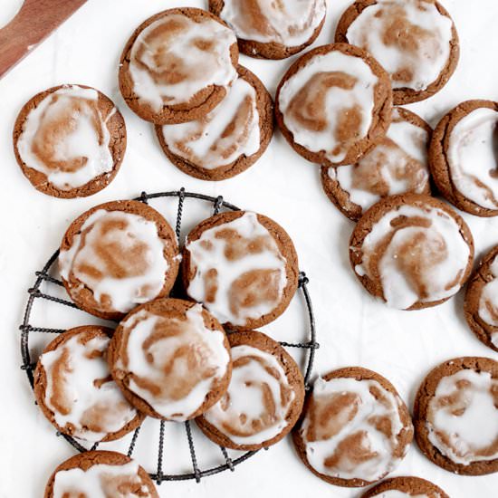 Iced Molasses Cookies