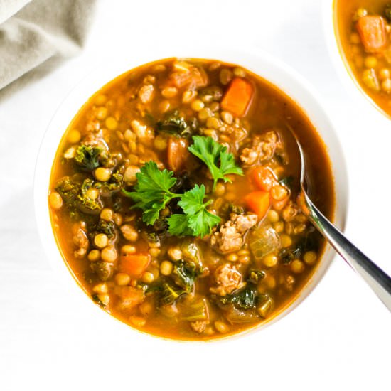 Sausage, Kale, and Lentil Soup