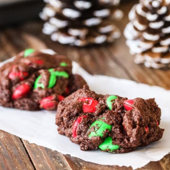 Chocolate Cookies with M&Ms