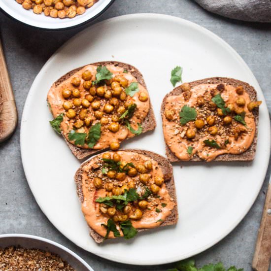 Toast w/ Crispy Chickpeas & Dukkah