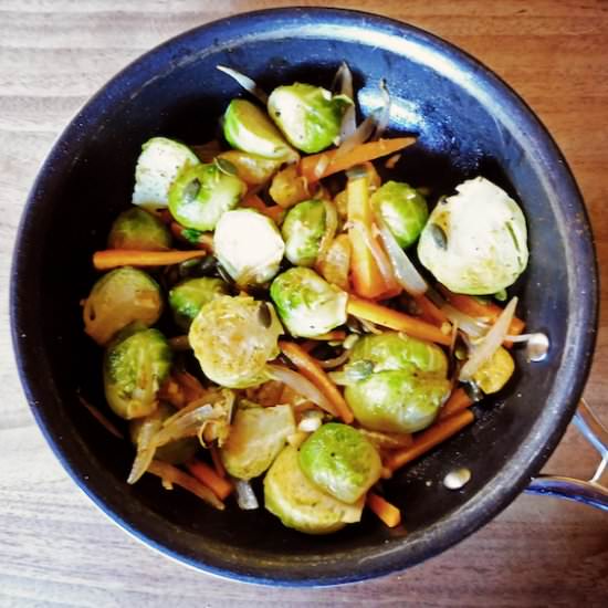 Winter vegetables with honey