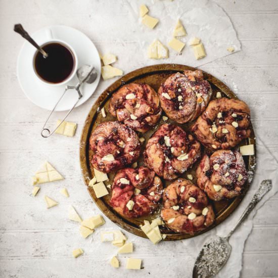 Cranberry White Chocolate Swirled Danishes