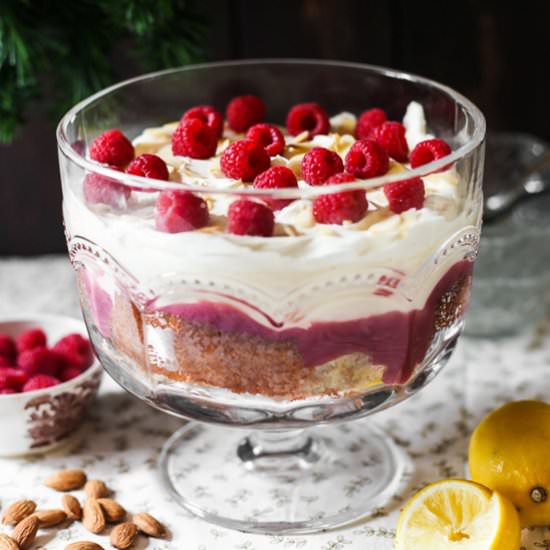 Lemon, Almond and Raspberry Trifle