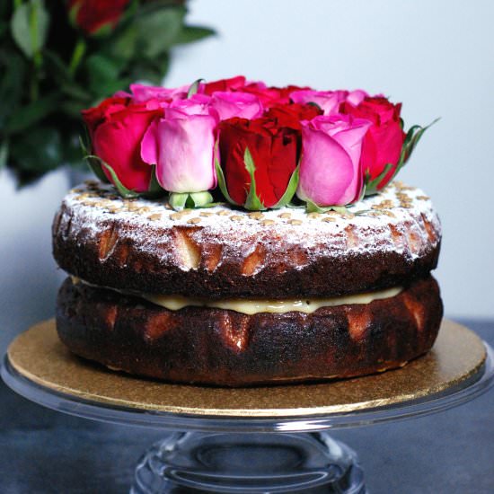Plum, Rum & White Chocolate Cake
