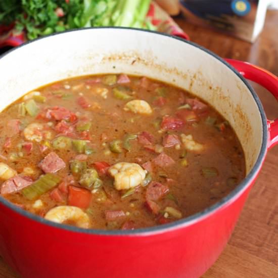 Smoked Sausage and Shrimp Gumbo