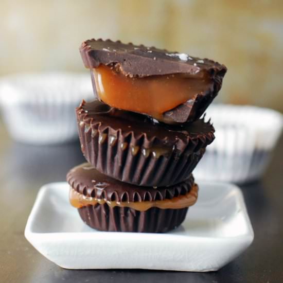 Dark Chocolate Salted Caramel Cups