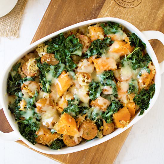 Sweet Potato & Sausage Quinoa Bake