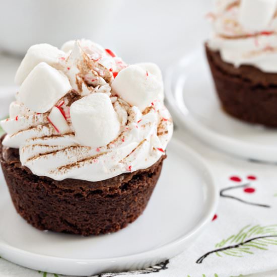 Peppermint Cocoa Brownie Cups