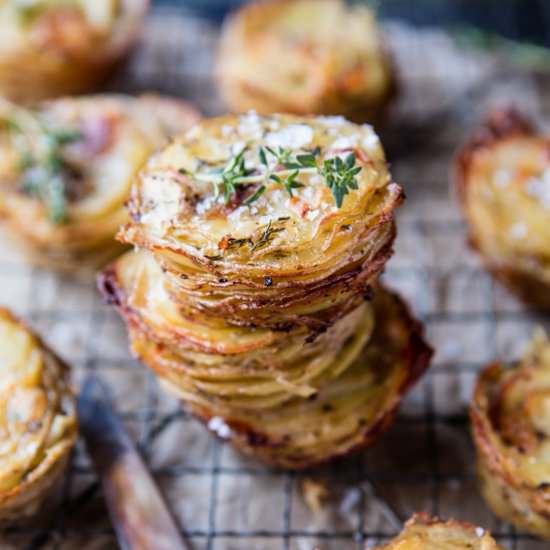 Crispy Cheesy Potatoes Stacks