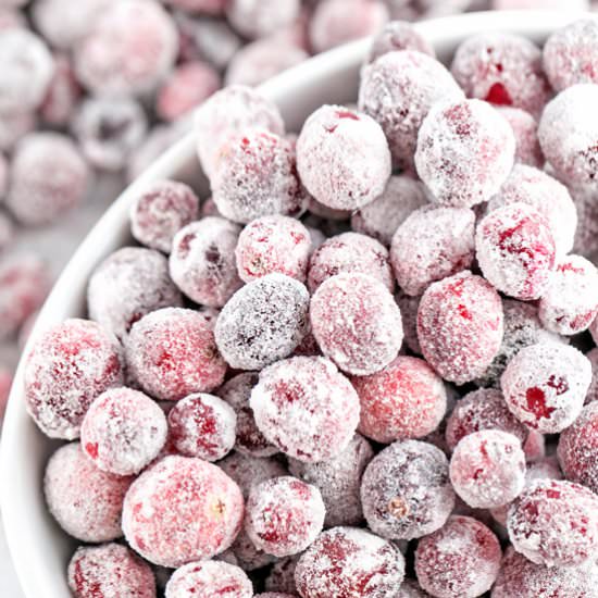 Two Ingredient Sugared Cranberries