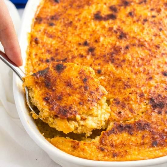 Overnight cheesy grits casserole