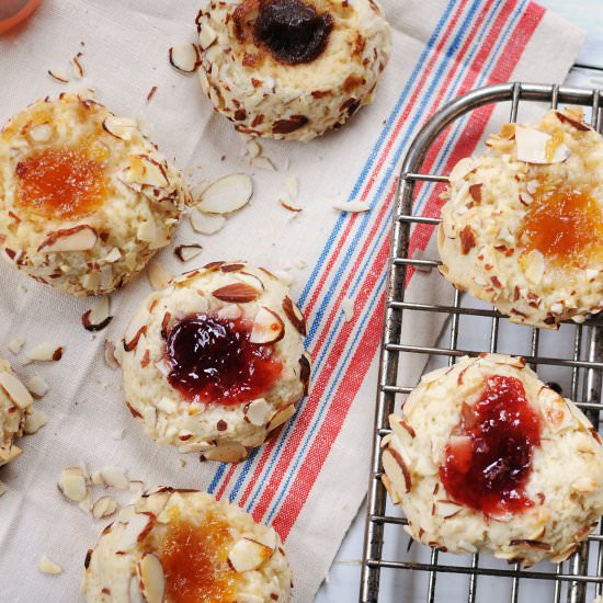 Almond & Jam Thumbprint Cookies