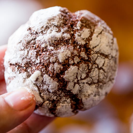 Dark Chocolate Crinkle Cookies