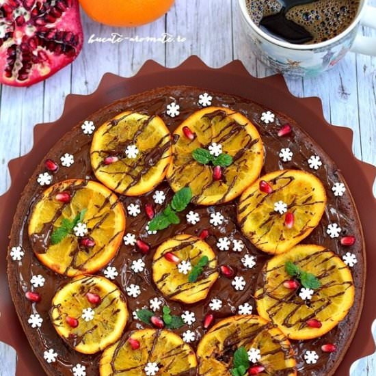 Brownie Cake with Winter Flavors