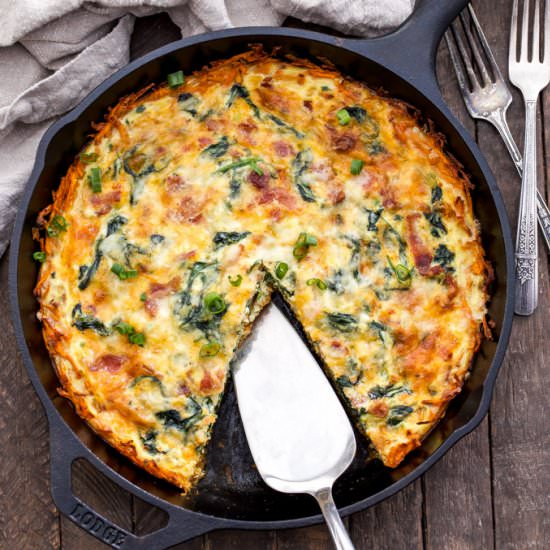 Spinach, Bacon, and Cheese Quiche