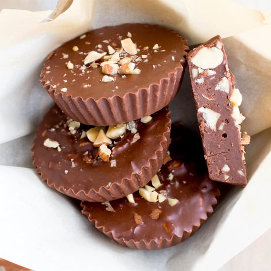 Chocolate Almond Butter Fudge Cups