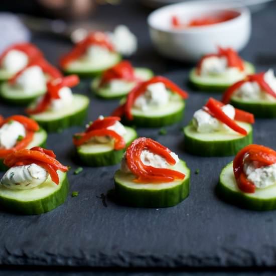 Herb Cream Cheese Cucumber Bites