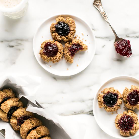Vegan Holiday Thumbprint Cookies
