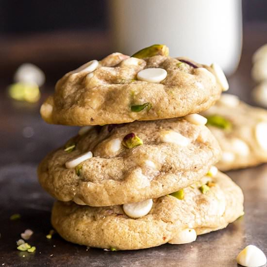 White Choc Chip Pistachio Cookies