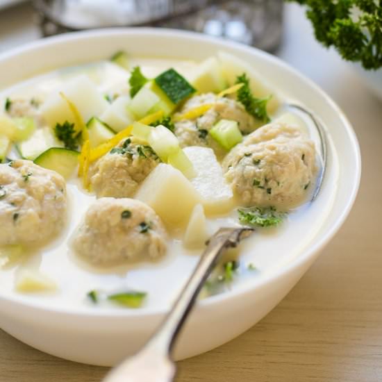 Greek Lemon Soup with Meatballs