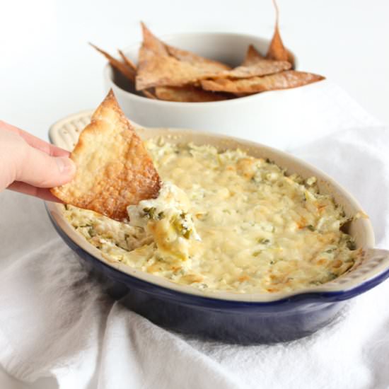 Skinny Kale Artichoke Dip
