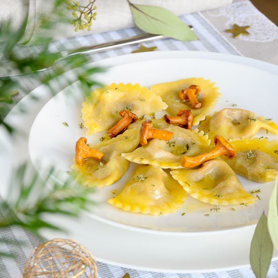 Dumplings with Chanterelles