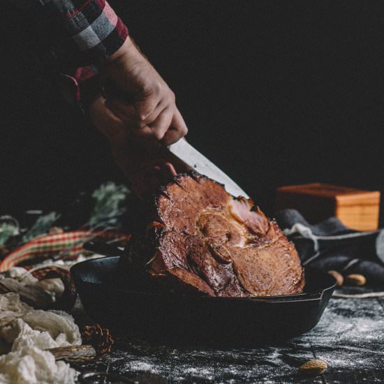 Whiskey Brown Sugar Glazed Ham