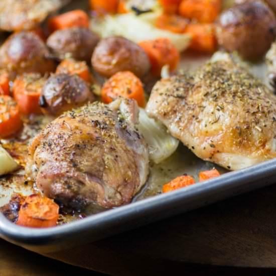Roasted Sheet Pan Chicken Thighs