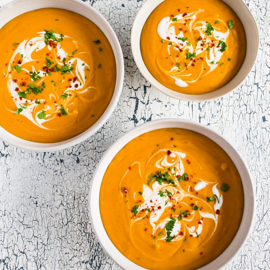 Creamy Red Lentil Carrot Soup