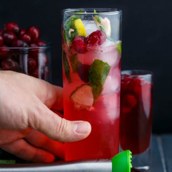Christmas Cranberry Mojitos