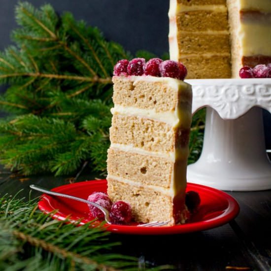 Spice Pound Cake w Eggnog Buttercre