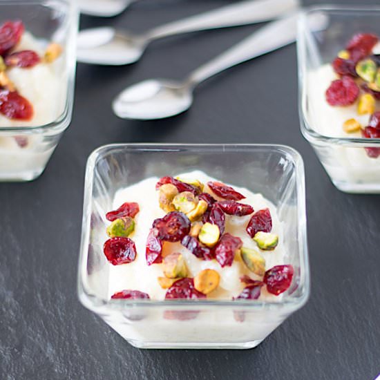 White Chocolate Rice Pudding