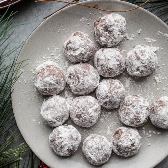 Chocolate Peppermint Snowballs