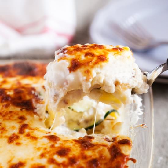 Roasted Garlic White Lasagna