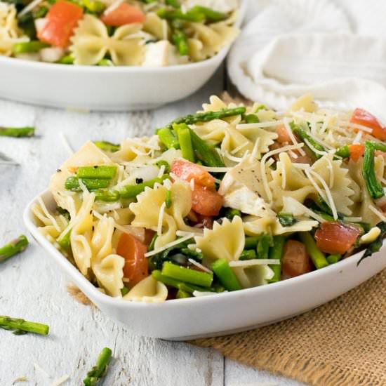 Asparagus and Brie Warm Pasta Salad