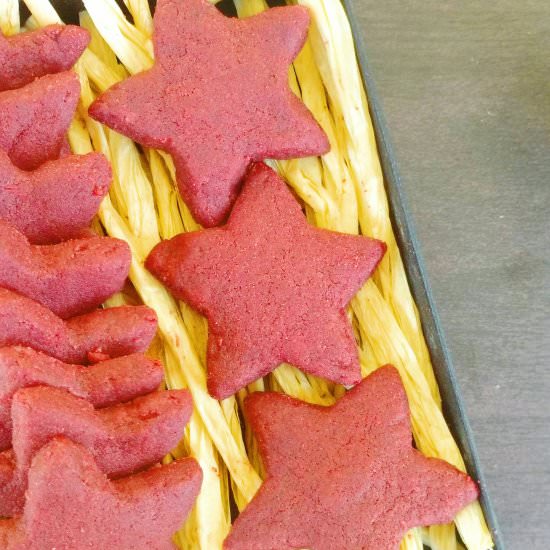 Red Velvet Shortbread Cookies