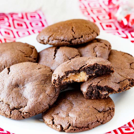 Caramel Stuffed Chocolate Cookies