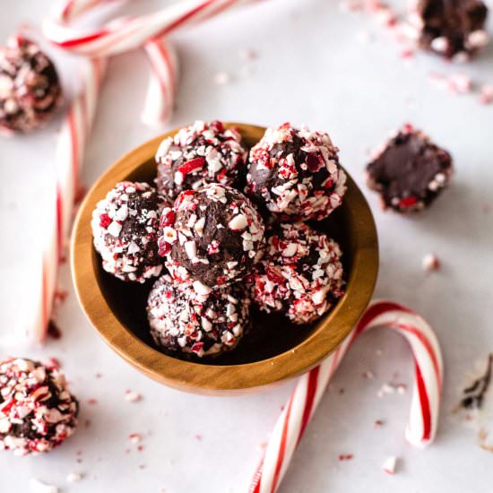 Chocolate Candy Cane Truffles