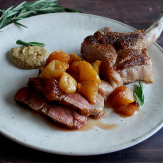 Seared Pork Chops & Apple Chutney
