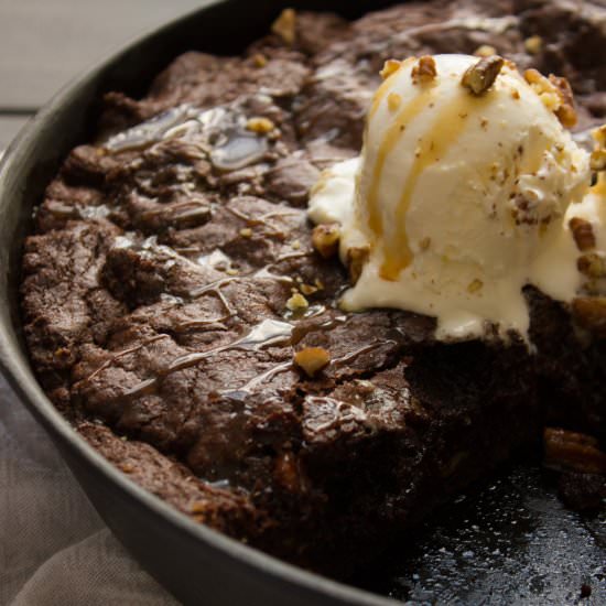 DoubleChocolate Chip Skillet Cookie