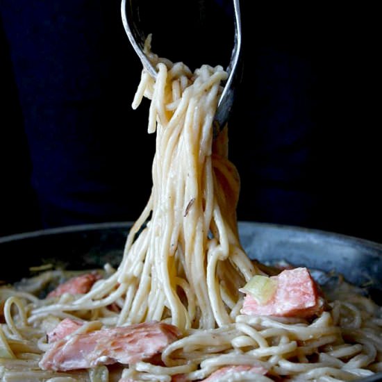 Dairy Free Creamy Salmon Alfredo