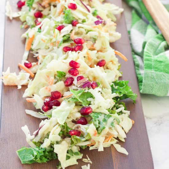 Healthy Winter Pomegranate Coleslaw