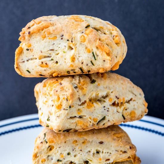 Vegan Cheddar Chive Scones