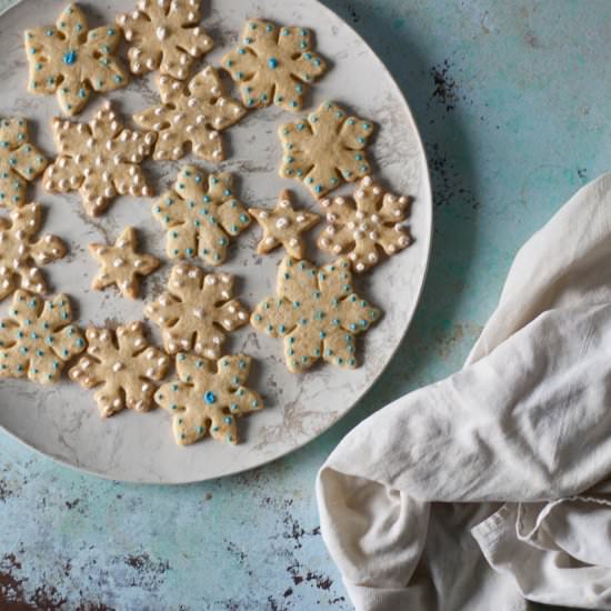 Orange Cardamom Snowflake Cookies