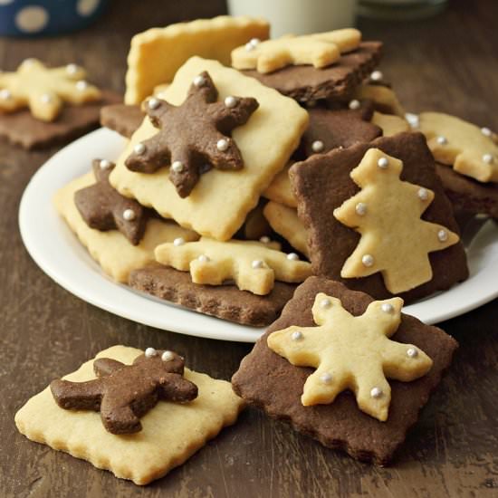 Chocolate & Vanilla Xmas Cookies