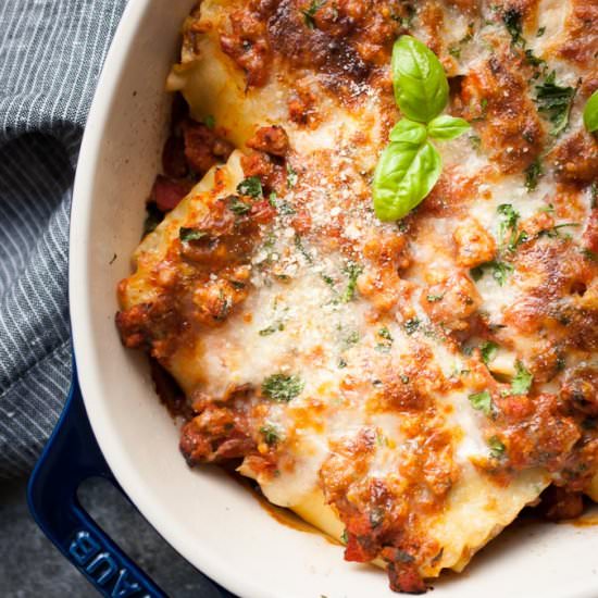Turkey Spinach Lasagna Roll Ups
