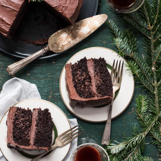 Chocolate Cake with Peppermint Ganache