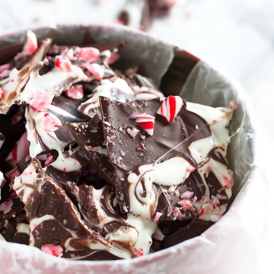 Boozy Marshmallow Peppermint Bark