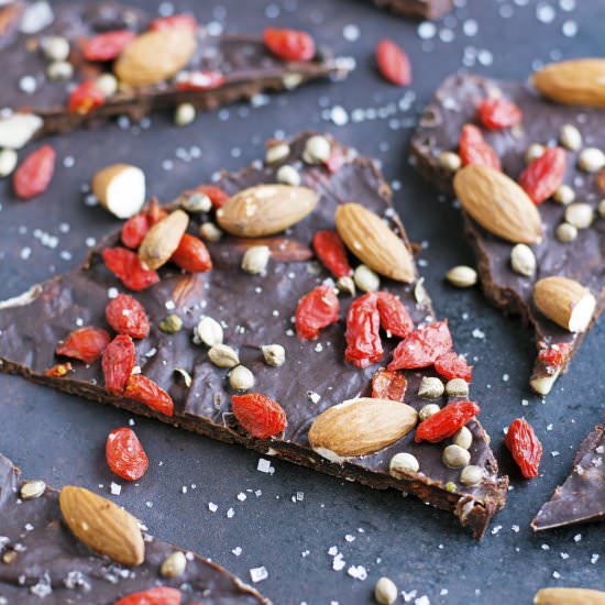 Loaded Superfood Chocolate Bark