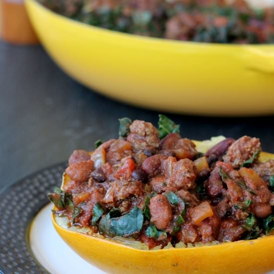 Chili Stuffed Spaghetti Squash